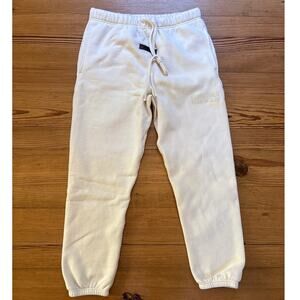 Fear of God Essentials cream fleece lined drawstring mens sweatpants SIZE M